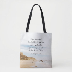 Filippijnen 1:6 GOD, die goed werk hebben verricht Tote Bag