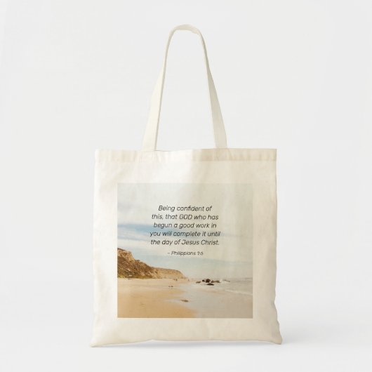 Filippijnen 1:6 GOD, die goed werk hebben verricht Tote Bag (Voorkant)