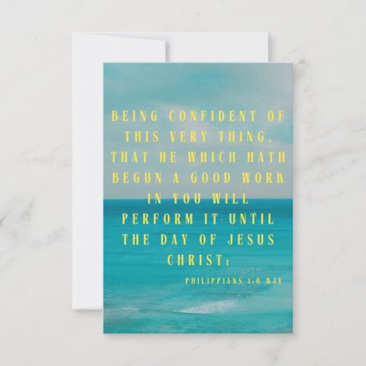 Filippijnen 1:6 KJV Bijbelscriptie Pic Greeting Kaart (Voorkant)