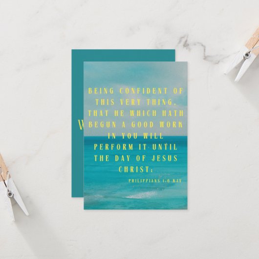 Filippijnen 1:6 KJV Bijbelscriptie Pic Greeting Kaart (Voorkant / Achterkant in situ)