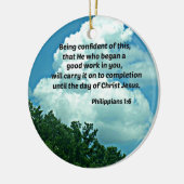 Filippijnen 1:6 vol vertrouwen, ... keramisch ornament (Links)