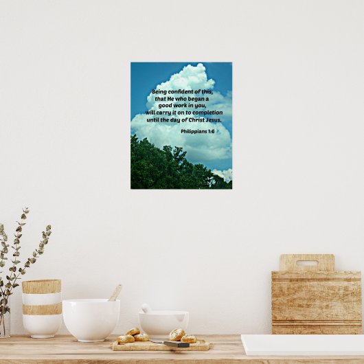 Filippijnen 1:6 vol vertrouwen, ... poster (Keuken)