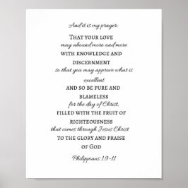 Filippijnen 1:9-11 Manuscript Poster
