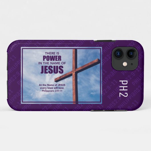 Filippijnen 2:9-11 | NAAM Christelijk kruis JESUS Case-Mate iPhone Case (Achterkant (horizontaal))