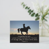 Filippijnen 3:13-14, vergeten het verleden, Paard Briefkaart (Staand voorkant)