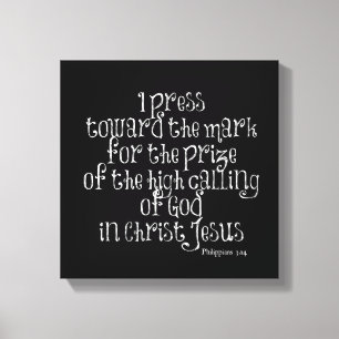 Filippijnen 3.14 Bijbelse versie Canvas Afdruk