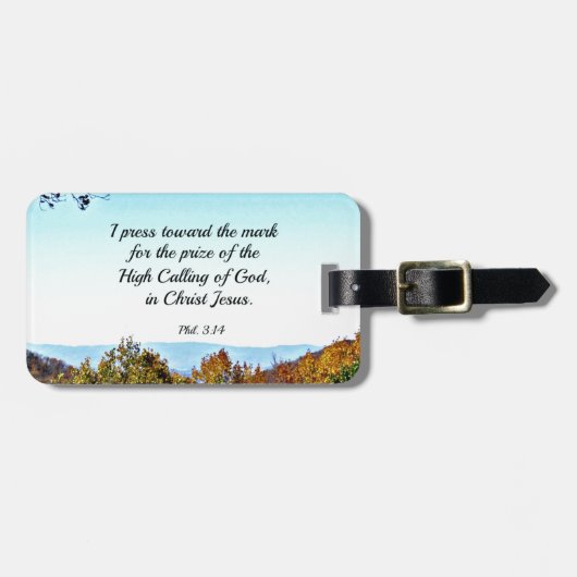 Filippijnen 3:14 Ik druk op de markering... Bagagelabel (Voorkant horizontaal)