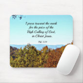 Filippijnen 3:14 Ik druk op de markering... Muismat (Met muis)