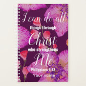 Filippijnen 4:13 Bijbelse Floral Christelijk Planner (Voorkant)