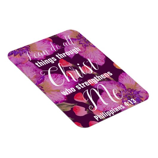 Filippijnen 4:13 Bijbelse Floral Magneet (Rechterzijde)