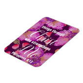 Filippijnen 4:13 Bijbelse Floral Magneet (Linkerzijde)
