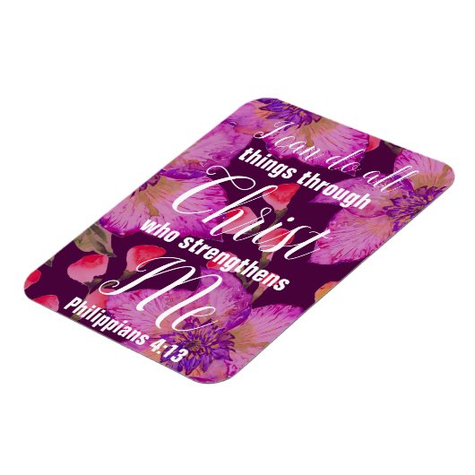 Filippijnen 4:13 Bijbelse Floral Magneet (Linkerzijde)