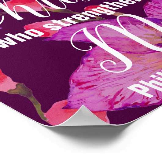 Filippijnen 4:13 Bijbelse Floral Poster (Hoek)