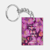 Filippijnen 4:13 Bijbelse Floral Sleutelhanger (Voorkant Links)