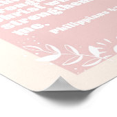 Filippijnen 4:13 Boho Blush Pink Arch Poster (Hoek)