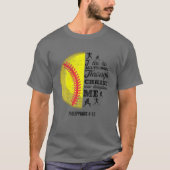 Filippijnen 4:13 Christelijke Softball Funny Bible T-shirt (Voorkant)