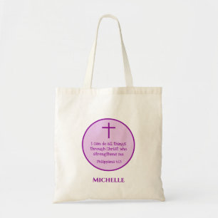 Filippijnen 4:13 Grensoverschrijdende gepersonalis Tote Bag
