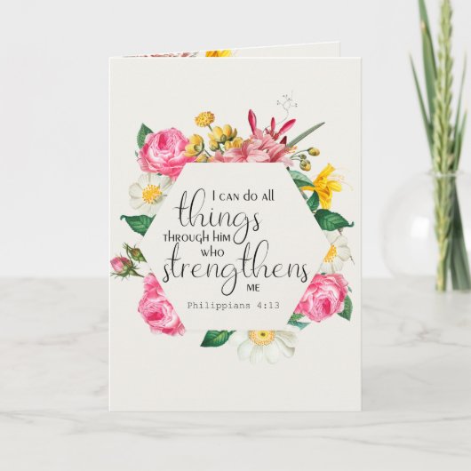 Filippijnen 4:13 Ik kan alle Bijbelse Verse Groet  Kaart (Voorkant)