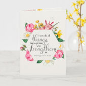 Filippijnen 4:13 Ik kan alle Bijbelse Verse Groet  Kaart (Gele Bloem)