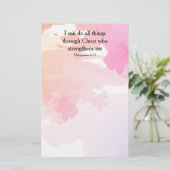 Filippijnen 4:13, tweeslachtig vers briefpapier (Staand voorkant)