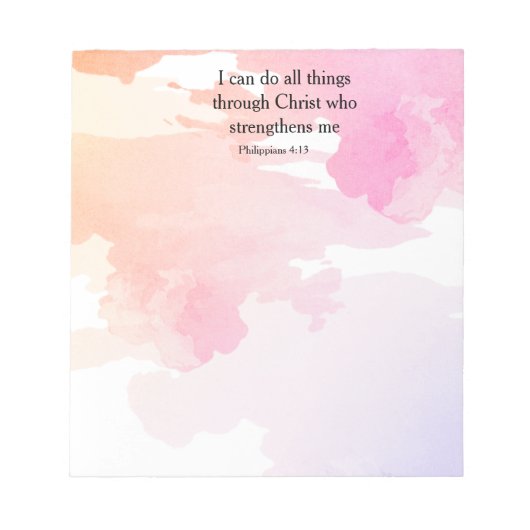 Filippijnen 4:13, tweeslachtig vers notitieblok (Voorkant)