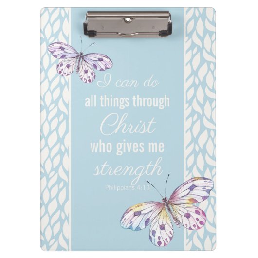 Filippijnen 4:13 vlinder klembord (Voorkant)