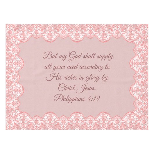 Filippijnen 4:19 tafelkleed (Voorkant (Horizontaal))
