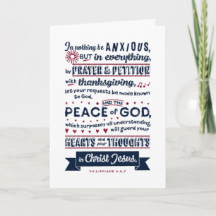 Filippijnen 4:6, 7 feestdagen kaart