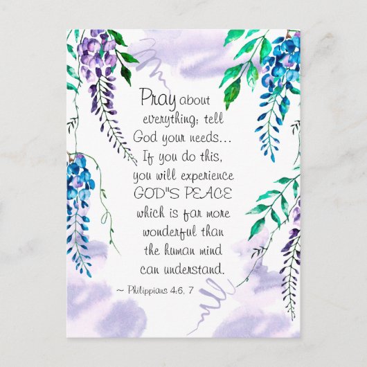 Filippijnen 4:6-7 Praatje over alles Briefkaart (Voorkant)