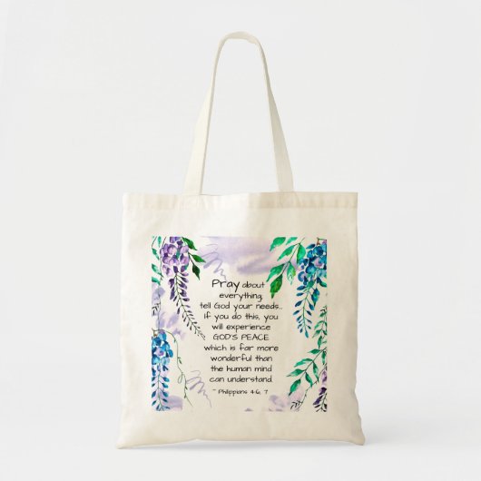 Filippijnen 4:6-7 Praatje over alles Tote Bag (Voorkant)