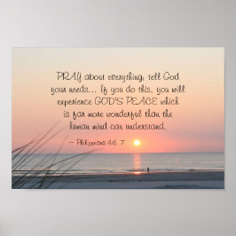 Filippijnen 4:6 bidden over alles wat de oceaanzon poster