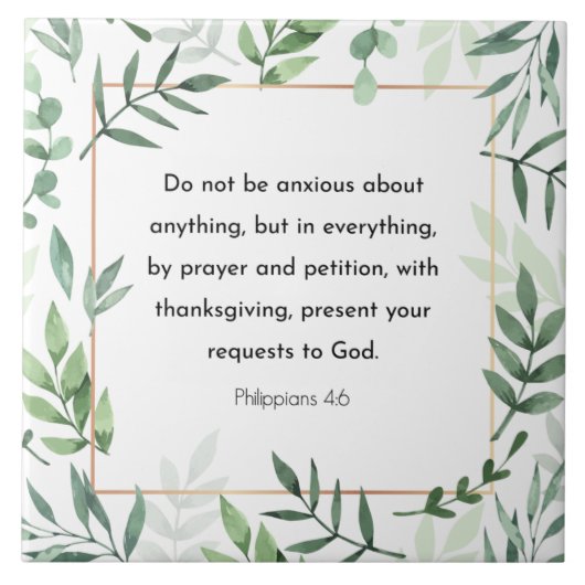 Filippijnen 4:6, Bijbelse versie, christendom Tegeltje (Voorkant)