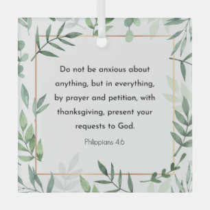 Filippijnen, 4:6, Bijbelse versie Glas Ornament