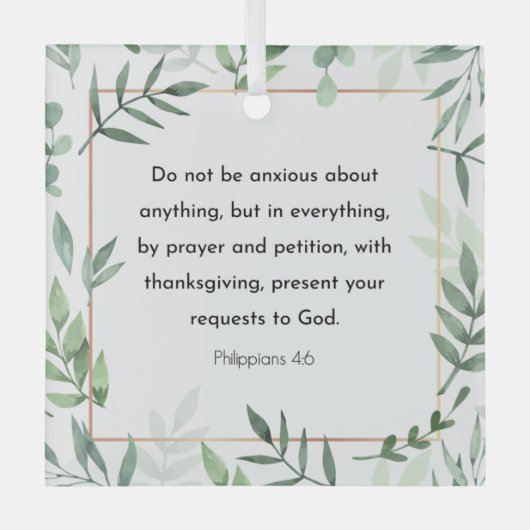 Filippijnen, 4:6, Bijbelse versie Glas Ornament (Voorkant)