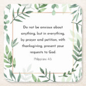 Filippijnen, 4:6, Bijbelverse, Kartonnen Onderzetters (Voorkant)
