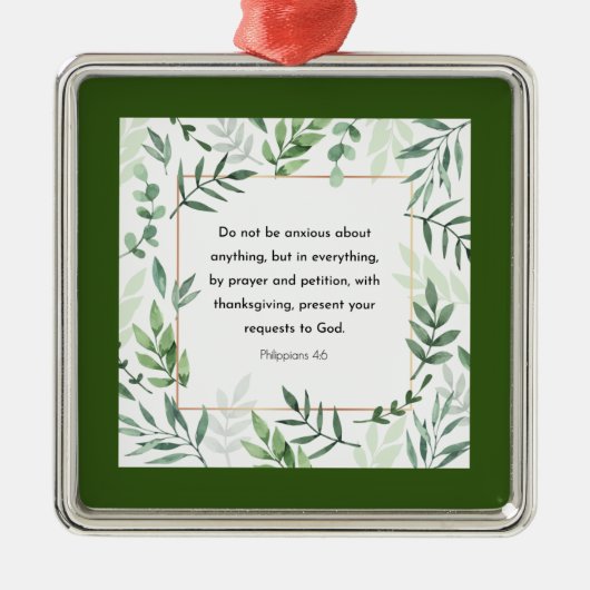 Filippijnen, 4:6, Bijbelverse, Metalen Ornament (Voorkant)