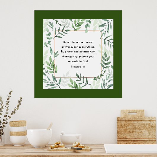 Filippijnen, 4:6, Bijbelverse, Poster (Keuken)