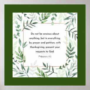Filippijnen, 4:6, Bijbelverse, Poster