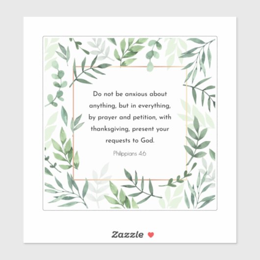 Filippijnen, 4:6, Bijbelverse, Sticker (Vel)