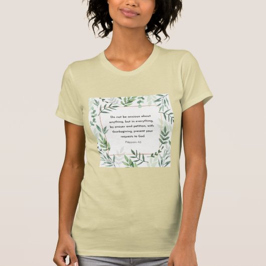 Filippijnen, 4:6, Bijbelverse, T-shirt (Voorkant)