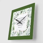 Filippijnen 4:6, bijbelverse, vierkante wandklok (Hoek)