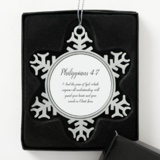 Filippijnen 4:7 tin sneeuwvlok ornament