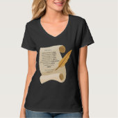 Filippijnen 4:8 Bijbel Quote Scroll Vrouwen V-Hals T-shirt (Voorkant)