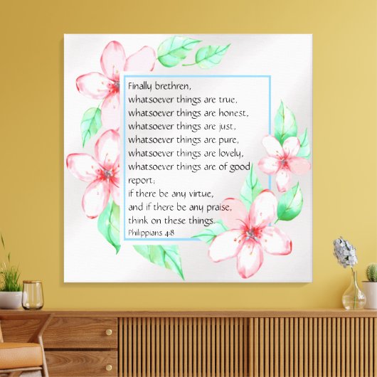 Filippijnen 4:8 canvas afdruk (Insitu (Woonkamer))