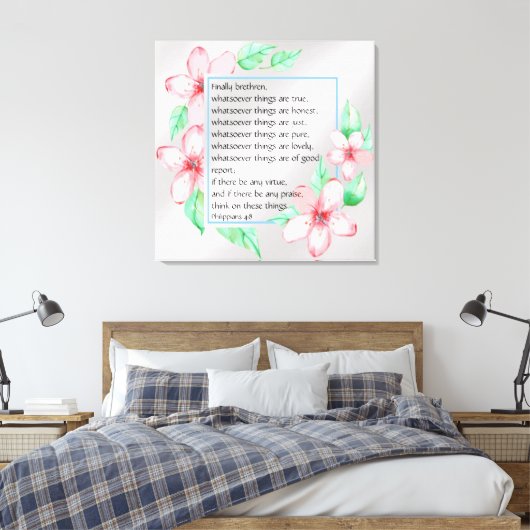 Filippijnen 4:8 canvas afdruk (Insitu (Slaapkamer))