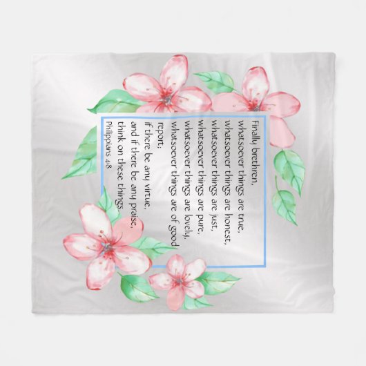 Filippijnen 4:8 fleece deken (Voorkant (Horizontaal))