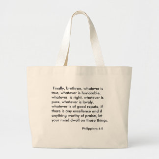 Filippijnen 4:8 grote tote bag