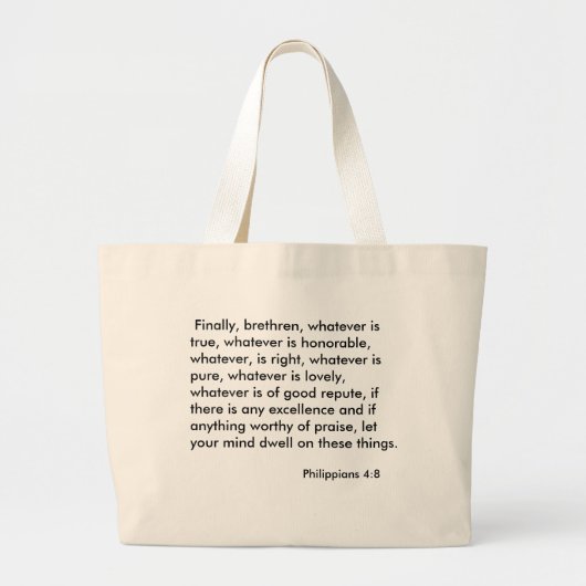 Filippijnen 4:8 grote tote bag (Voorkant)