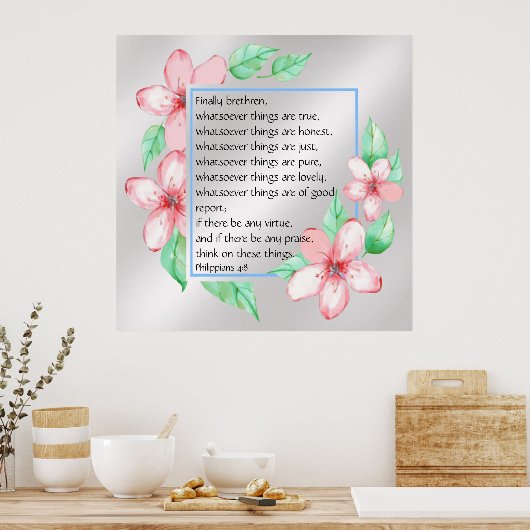 Filippijnen 4:8 poster (Keuken)