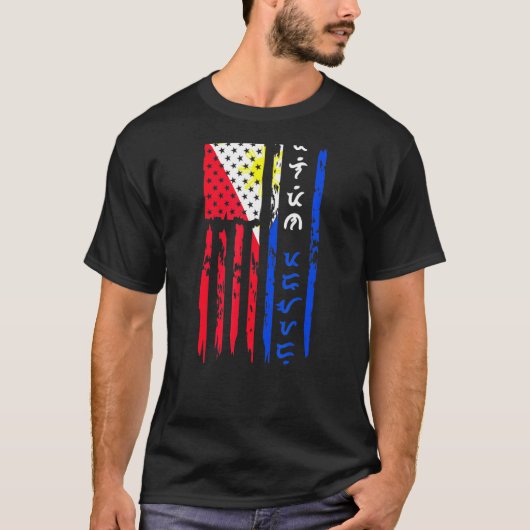 Filippijnen Amerikaanse vlag Filippijnse Amerikaan T-shirt (Voorkant)